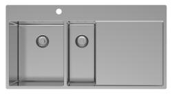 Pure.Sink Exclusivo Lavello in acciaio inox 1,5 con sgocciolatoio 100x52 cm Rubinetto a leva sinistro PEX3418100LT-02