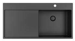 Pure.Sink Exclusivo Lavello in ghisa con sgocciolatoio 100x52 cm Rubinetto a leva destro PEX47100RT-61