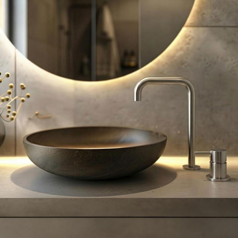 MURO TUA Rubinetto lavabo a 2 fori cromato con bocca ad angolo 1208972108