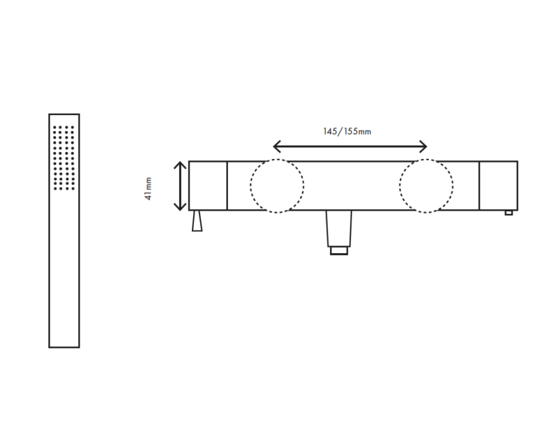 MURO TUA Miscelatore doccia con set doccia cromato M1.B1.CR