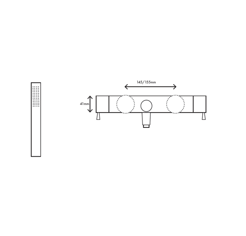 MURO TUA Miscelatore vasca con set doccia manuale cromato M1.B2.CR