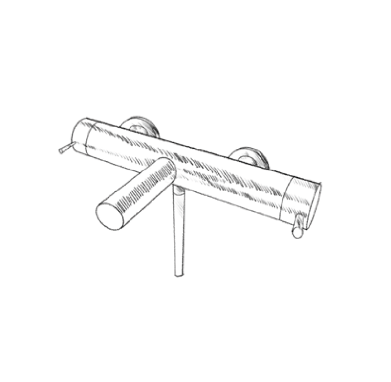 MURO TUA Miscelatore vasca con set doccia manuale cromato M1.B2.CR