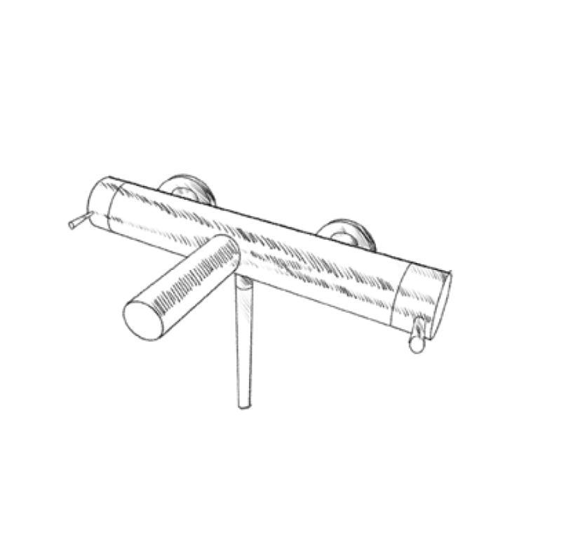 MURO TUA Termostato per vasca con set doccia manuale cromato M1.B2TH.CR