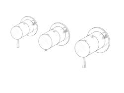 MURO TUA Rubinetto termostatico da incasso per doccia con 2 rubinetti di arresto cromato M1.B34T.R.CR