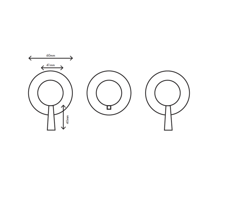 MURO TUA Rubinetto termostatico da incasso per doccia con 2 rubinetti di arresto cromato M1.B34T.R.CR