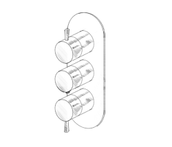 MURO TUA Miscelatore da incasso a parete con 2 rubinetti di arresto cromato M1.B34.S.CR