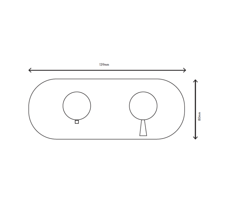 MURO TUA Termostato doccia da incasso con 2 uscite cromato M1.B32T.S.CR