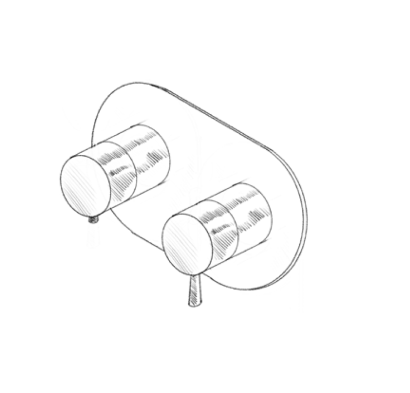 MURO TUA Termostato doccia da incasso con 2 uscite cromato M1.B32T.S.CR