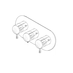 MURO TUA Rubinetto termostatico da incasso per doccia con 2 rubinetti di arresto cromato M1.B34T.S.CR