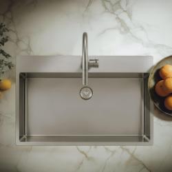 Pure.Sink Exclusivo Lavello grande in acciaio inox 75x40 cm Tapwing con foro per rubinetto PEX7540T-02