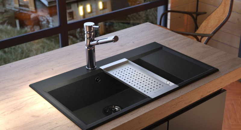 Massimo Accessorio Vassoio inseribile Nero opaco 183x430x19mm