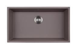 GraniteMy Universal Lavello grande in granito color taupe 74x40 cm, da appoggio, da incasso sotto piano e da incasso a filo piano, con tappo in acciaio inossidabile 1208972249