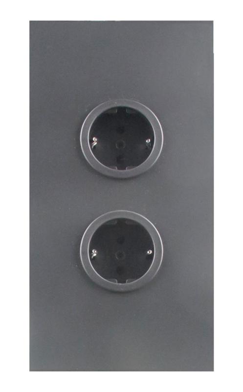 Indux Corner Colonna energetica con 2 prese di corrente con messa a terra Gun metal 1208972281