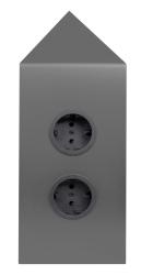 Indux Corner Colonna energetica con 2 prese di corrente con messa a terra Angolare Gun metal 1208972286