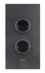 Indux Corner Colonna energetica con 2 prese di corrente con messa a terra e 2 caricatori USB Nero 1208972297