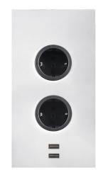 Indux Corner Colonna energetica con 2 prese di corrente con messa a terra e 2 caricatori USB Bianco 1208972298