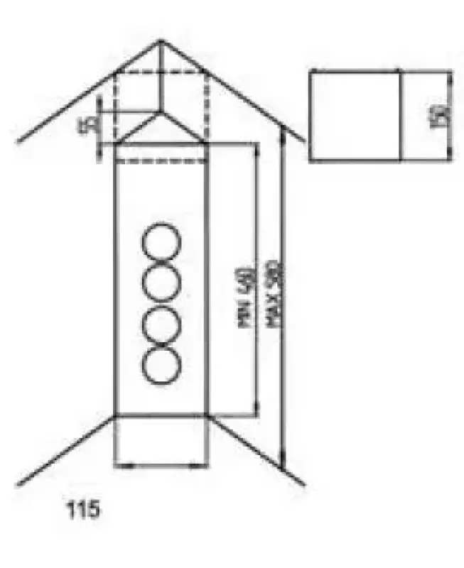 Indux Corner Colonna energetica con 4 prese di corrente con messa a terra Randaarde Nero 1208972307