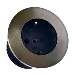 Indux Round Presa da incasso con 1 presa di corrente con messa a terra Gun metal 1208972315