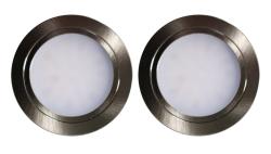 Indux Luma Piccola cucina da incasso Multi Tone LED Set 2 faretti effetto acciaio inox 1208972326