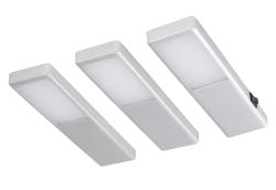 Indux Nivo Set LED da incasso per cucina 3x3 W con interruttore centrale, look alluminio 1208972334