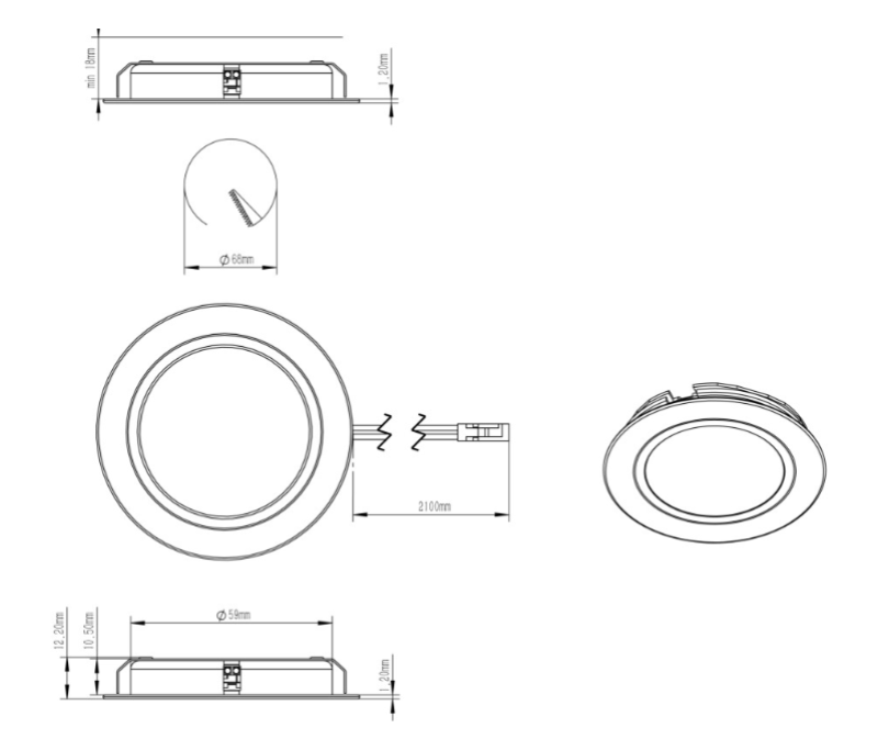 Indux Luma Cucina da incasso Multi Tone LED Spot effetto acciaio inox 1208972399