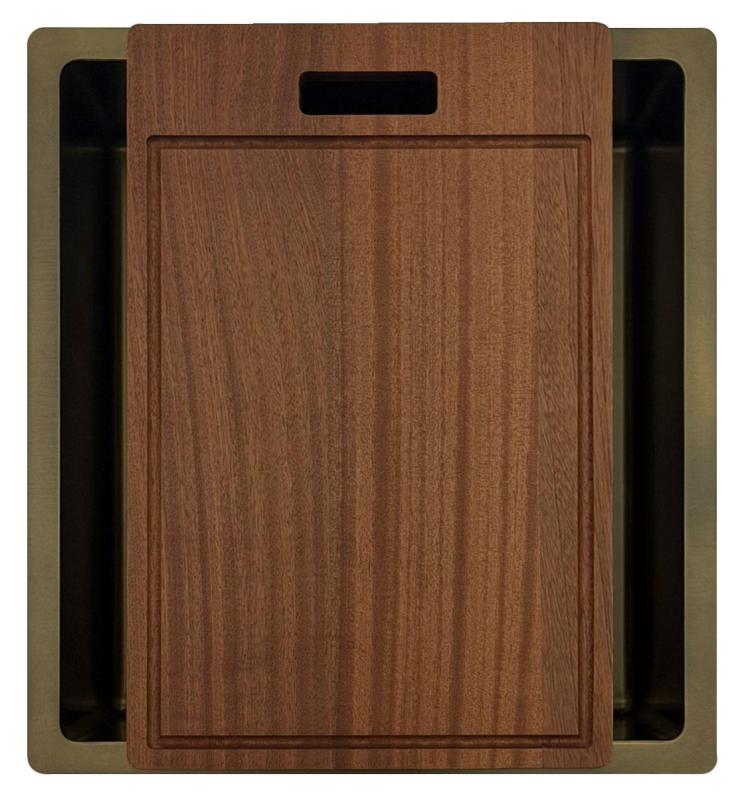 Pure.Sink Luxion PVD Antico Lavello in bronzo 36x40 cm sottopiano, incasso a filo e da appoggio  con griglia inferiore PLX3640-64