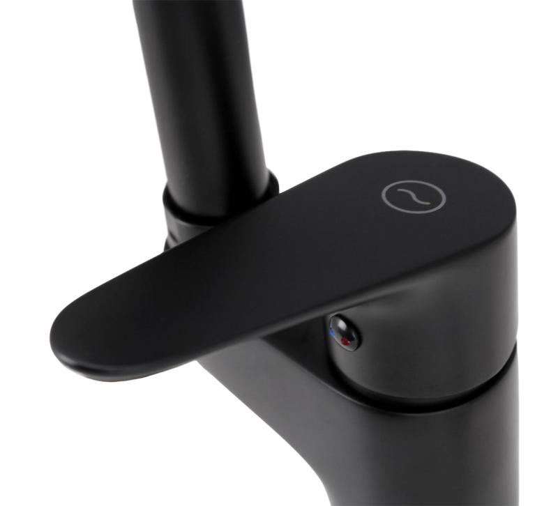 Aquanello Casa Miscelatore da cucina nero con leva superiore BL-1202-CS