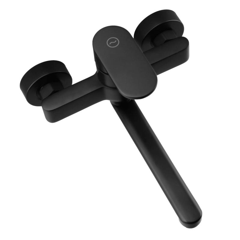 Aquanello Casa Rubinetto da cucina a leva singola nero con bocca di erogazione da 20 cm BL-1420-CS