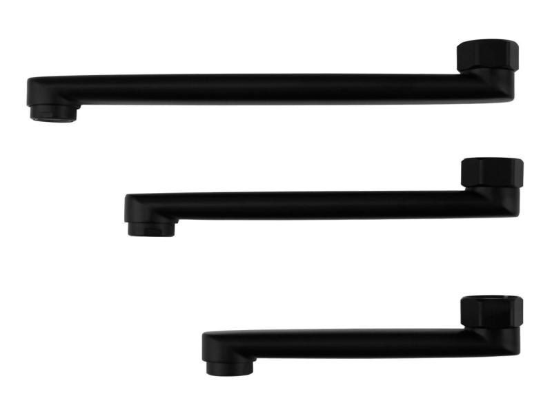 Aquanello Casa Rubinetto da cucina a leva singola nero con bocca di erogazione da 25 cm BL-1425-CS