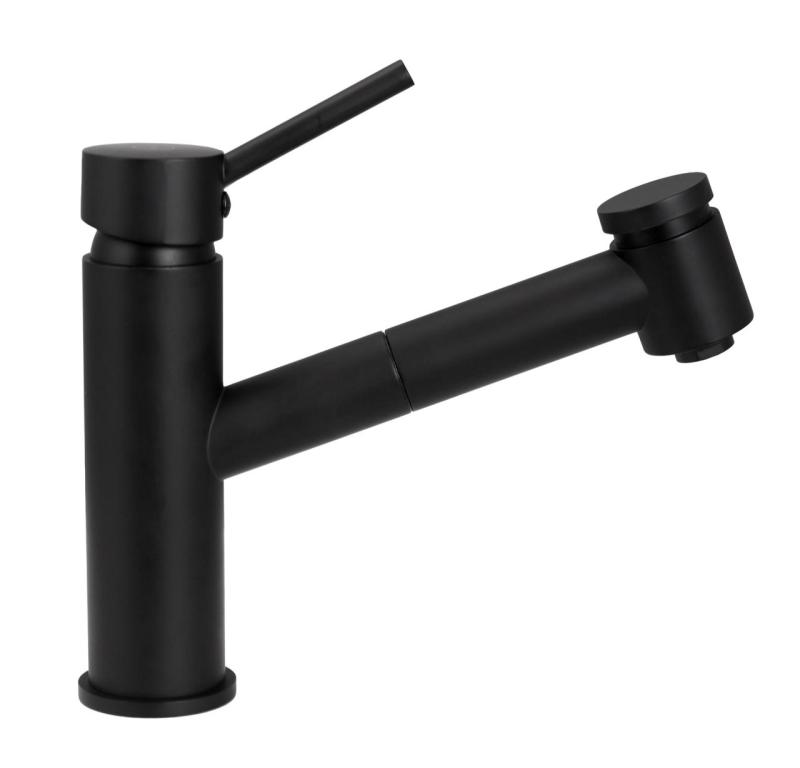 Aquanello Voss Miscelatore da cucina nero con bocca estraibile e funzione doccia BL-7200-VS