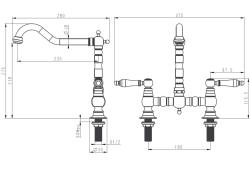 Aquanello Heritage Manor Rubinetto da cucina classico in stile retrò con leva bianca in acciaio inossidabile NB-0010-HM