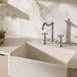 Aquanello Heritage Ascot Rubinetto da cucina classico in stile retrò con leva a croce in acciaio inossidabile NB-0011-HM