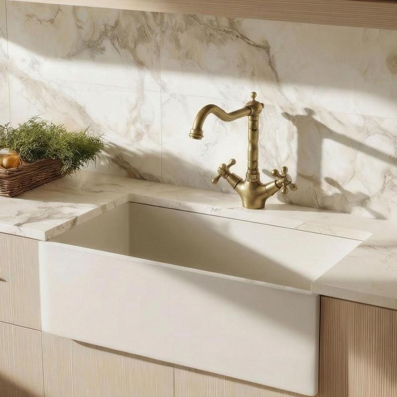 Aquanello Heritage Ascot Cucina classica Rubinetto da cucina nostalgico in bronzo con bocca ad angolo BN-4002-HA