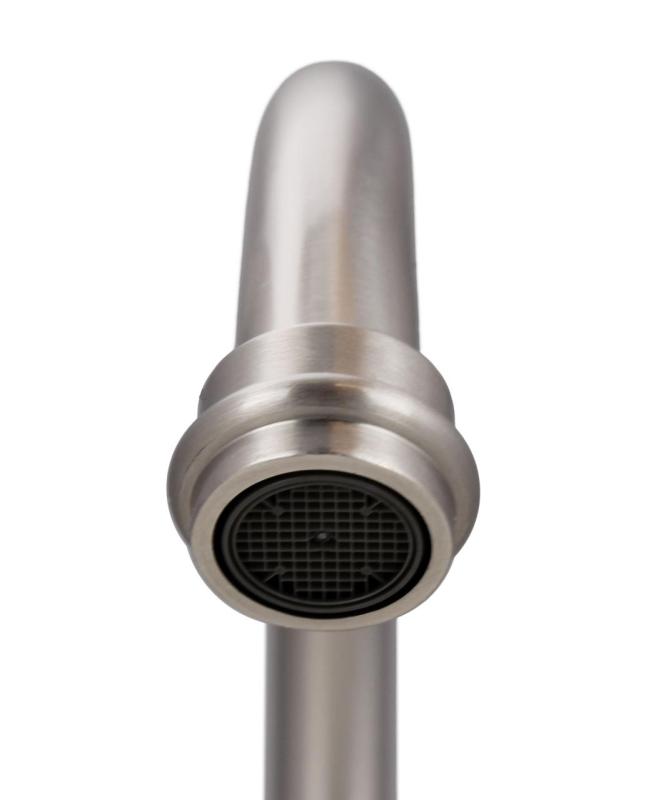 Aquanello Heritage Manor Rubinetto da cucina classico nostalgico in acciaio inossidabile con leva bianca e bocca rotonda NB-4001-HA