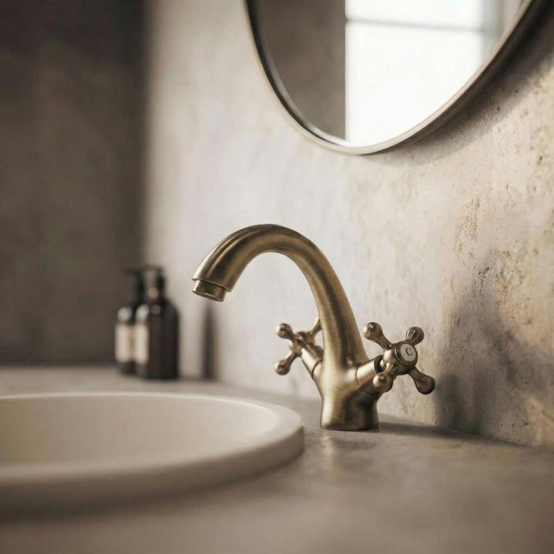 Aquanello Heritage Ascot Miscelatore classico nostalgico per lavabo in bronzo BN-4101-HA