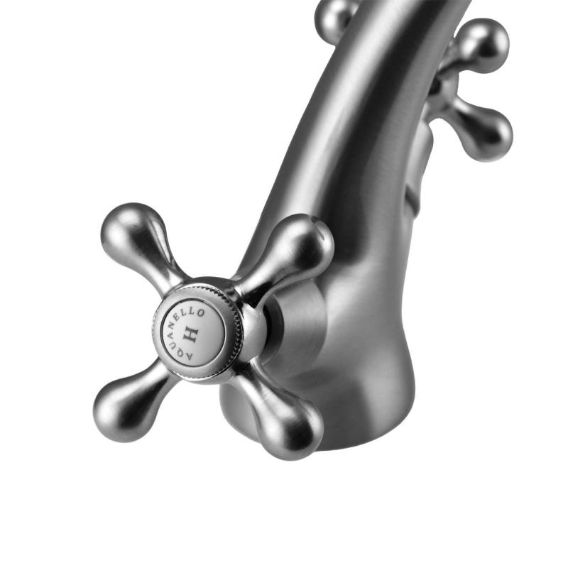 Aquanello Heritage Ascot Miscelatore classico nostalgico per lavabo in acciaio inox NB-4101-HA