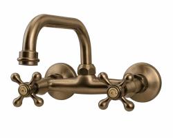 Aquanello Heritage Ascot Rubinetto da cucina classico a parete con bocca di erogazione superiore, bronzo BN-4110-HA