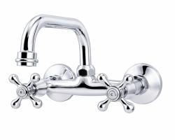 Aquanello Heritage Ascot Rubinetto da cucina classico a parete con bocca superiore, cromato CR-4110-HA