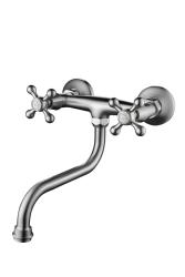 Aquanello Heritage Ascot Rubinetto da parete classico per cucina in acciaio inox NB-4111-HA