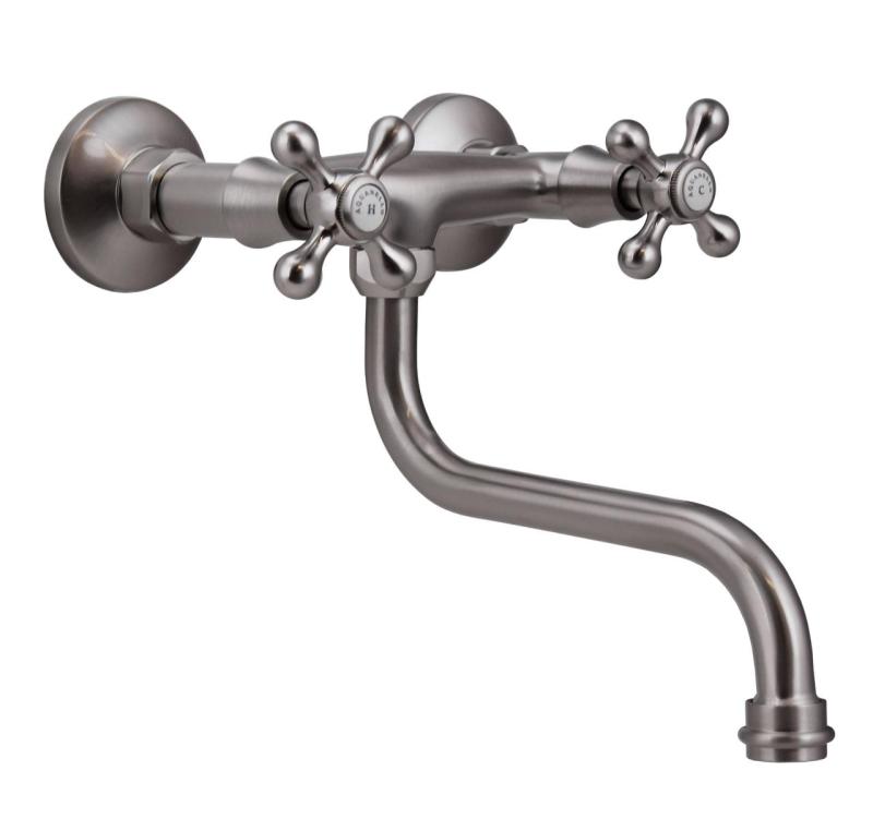 Aquanello Heritage Ascot Rubinetto da parete classico per cucina in acciaio inox NB-4111-HA