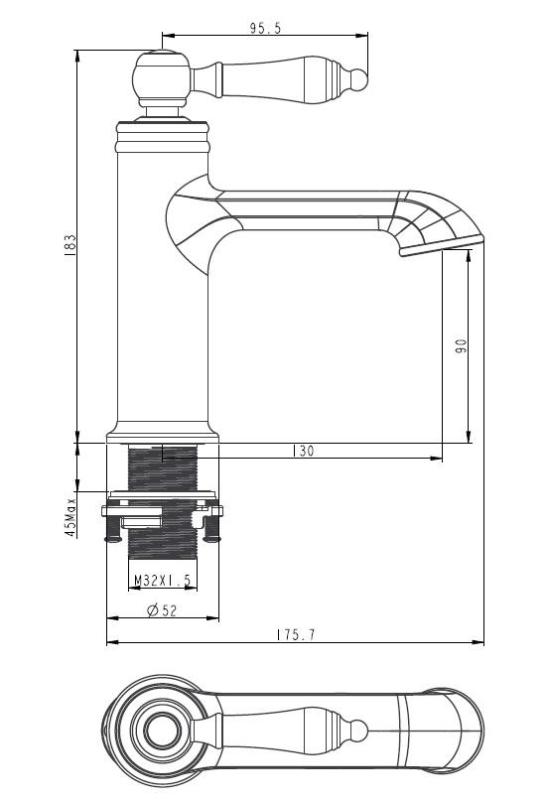 Aquanello Heritage Manor Miscelatore classico nostalgico per lavabo in bronzo BN-1001-HM