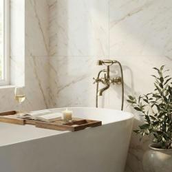 Aquanello Heritage Ascot Rubinetto classico per vasca con manopole a stella in bronzo, doccetta inclusa BN-3002-HA