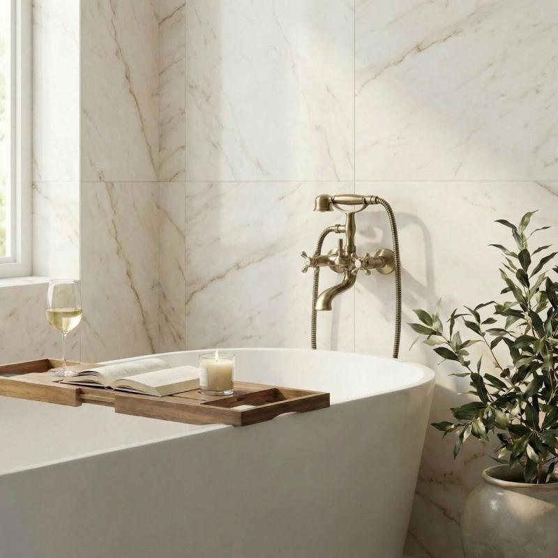 Aquanello Heritage Ascot Rubinetto classico per vasca con manopole a stella in bronzo, doccetta inclusa BN-3002-HA