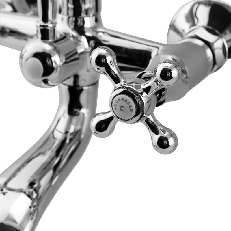 Aquanello Heritage Ascot Rubinetto classico per vasca con manopole a stella cromate, doccetta inclusa CR-3002-HA