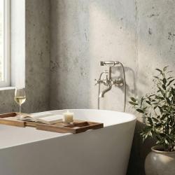 Aquanello Heritage Ascot Rubinetto classico per vasca con manopole a stella in acciaio inox, doccetta inclusa NB-3002-HA