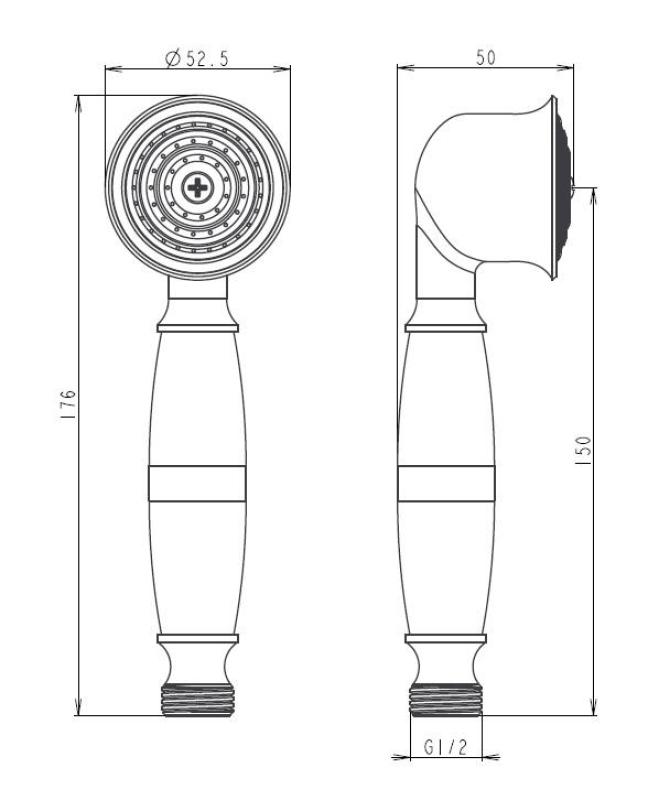 Aquanello Heritage Collection Doccia a mano classica in acciaio inox NB-9001-HC