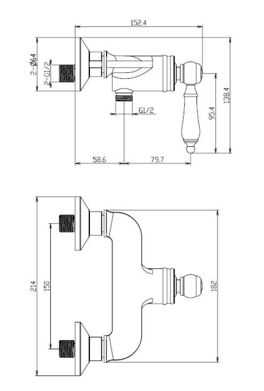Aquanello Heritage Manor Miscelatore doccia classico Bronzo BN-2001-HM