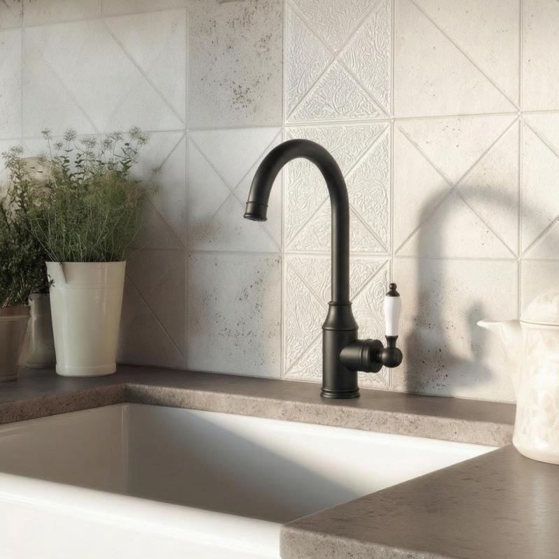 Aquanello Heritage Manor Cucina classica - Rubinetto da cucina in stile retrò - Nero BL-9001-HM