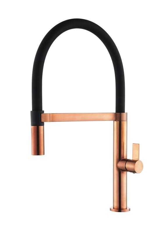 Ausmann Mosel Set combinato Lavello PVD Rame 50x40 cm con rubinetto da cucina, dispenser sapone e tappetino arrotolabile 1208972563