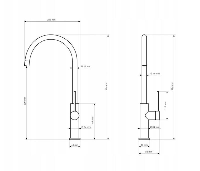 Graniteland Vira Slim Miscelatore da cucina beige con bocca girevole 1208972622